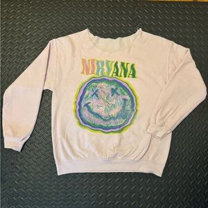 NIRVANA Pastel Pink Graphic Sweater